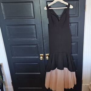 BCBG black gown with pink tulle layers NWT